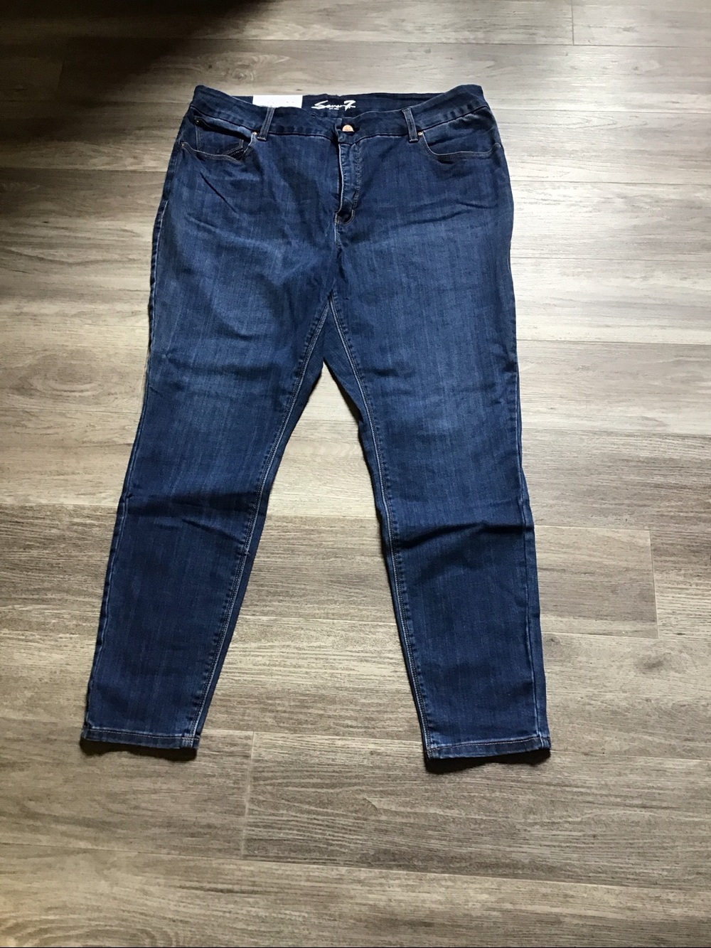 Seven7 Women's Skinny Jeans in Dark Blue Denim